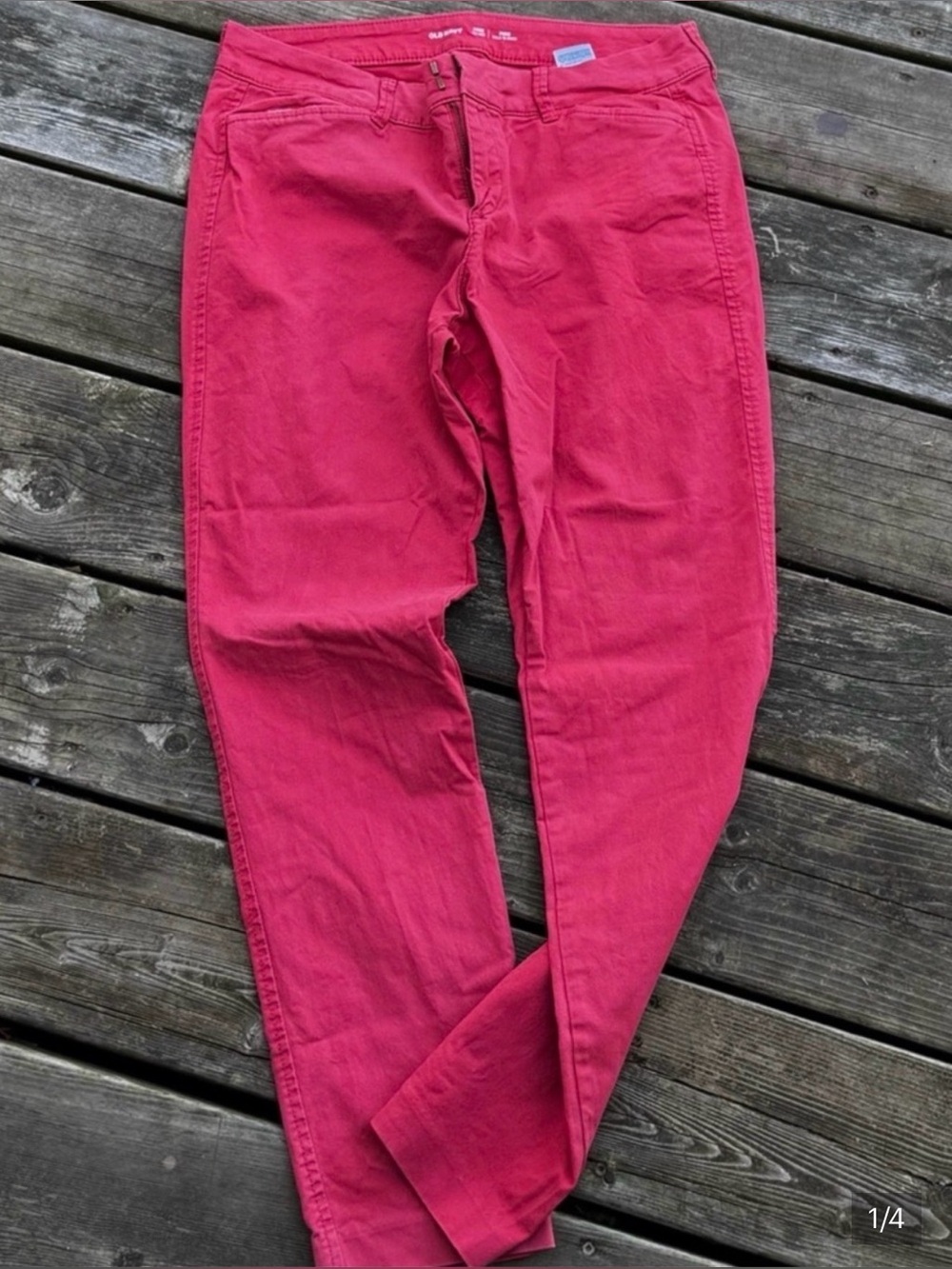 Old Navy Pixie Skinny Leg Mid Rise Pink Pants Size 6